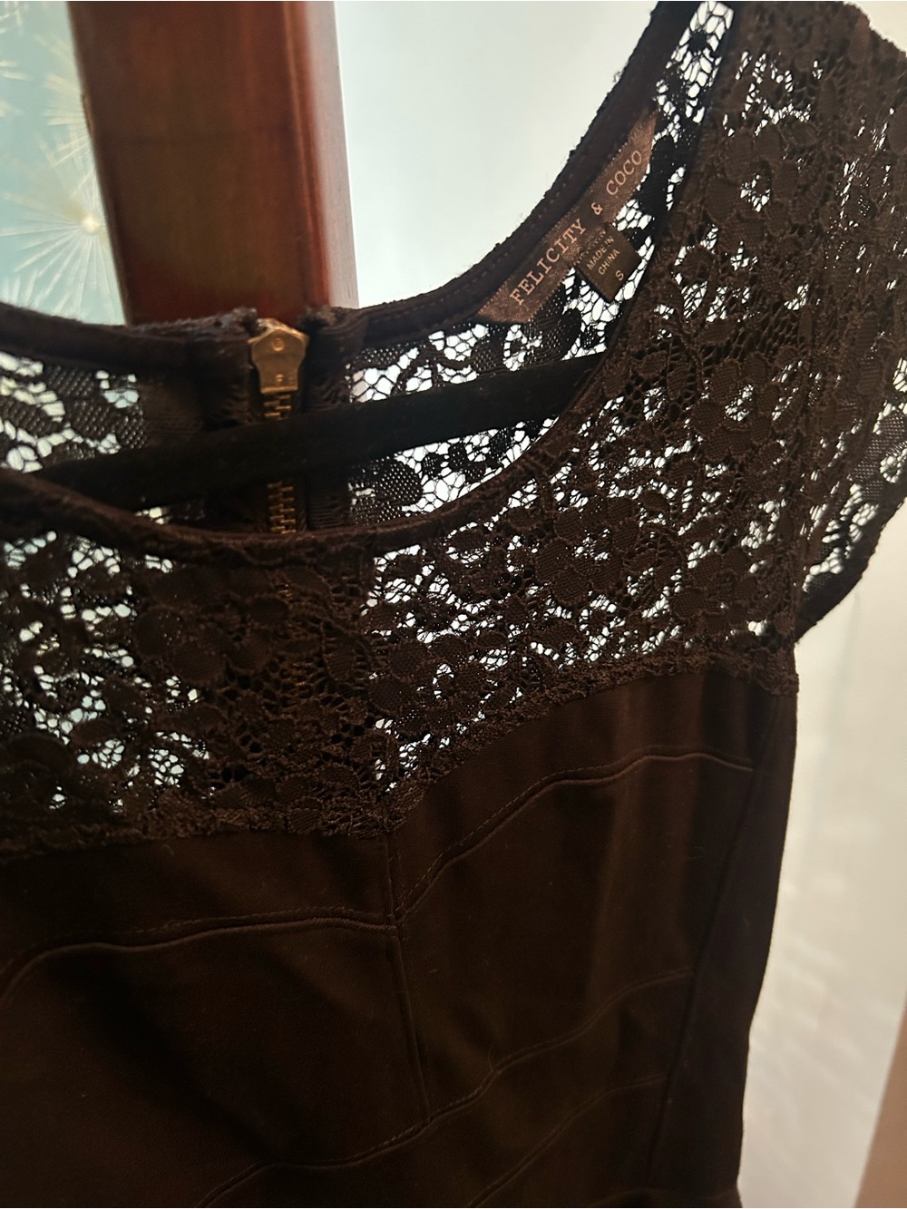 Felicity & Coco Black Lace Yoke Mini Dress - Picture 2 of 2